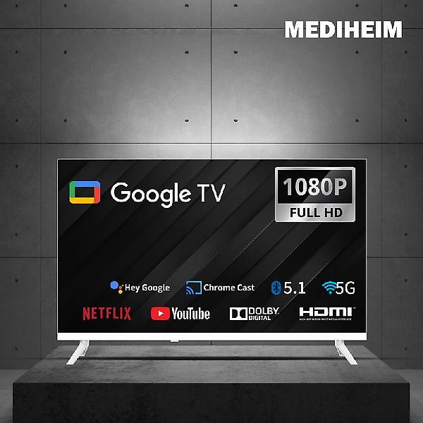   메디하임 구글 40인치 FHD TV 정품패널 1등급 티비 LE-401FSGA 화이트 스마트TV