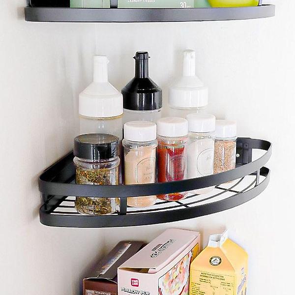  무타공 스텐 코너 선반 1P 주방 욕실 모서리 정리선반