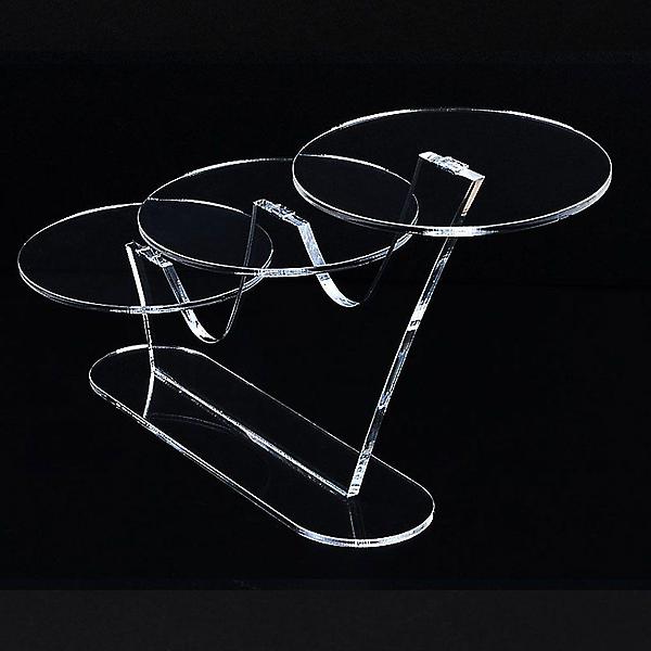  3단 원형 아크릴 진열대 투명 선반대 상품 전시대
