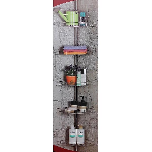  욕실용 5단 스테인레스 코너수납 선반 좁은공간수납장