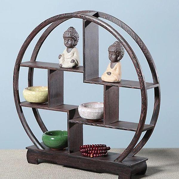  인테리어 선반 수납장 원형 찻잔 다관 장식장 30x30