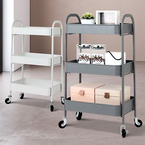  로크 3단 이동식트롤리 선반트레이 이동철제 수납바퀴