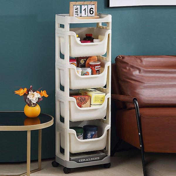  틈새 트롤리 카트 주방 거실 욕실 정리대 5단바구니