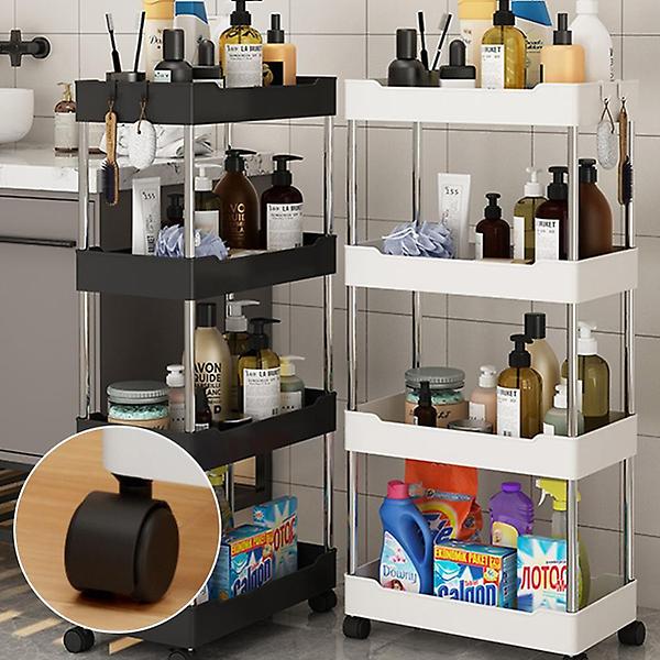  틈새선반 이동식 바퀴달린 트레이 슬림 세탁실 트롤리