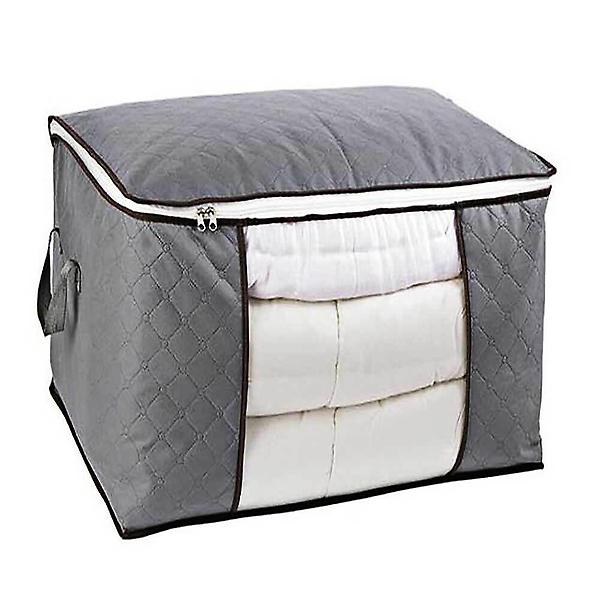  세로형회색 정리함 침구정리 투명창 정리