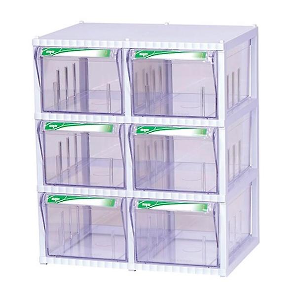 6단 투명 플라스틱 서랍 사물함 수납 손잡이 사무실
