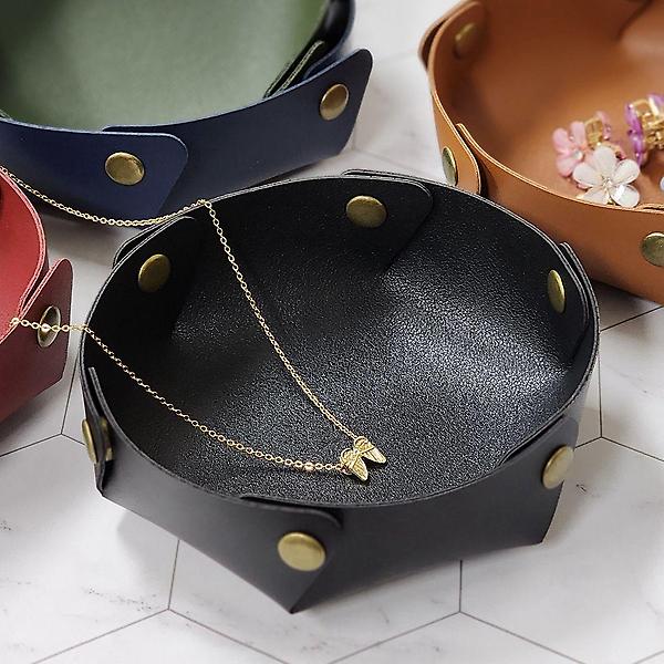  인조 가죽 원형 트레이 S