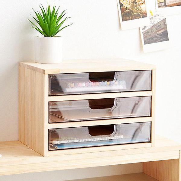  3단 투명서랍장 책상위 수납함 문구 화장품 보관정리
