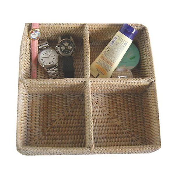  라탄 바구니 라탄 화장품 정리함 大