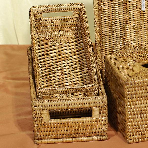  라탄 바구니 라탄 직사각 빵 바스켓 大