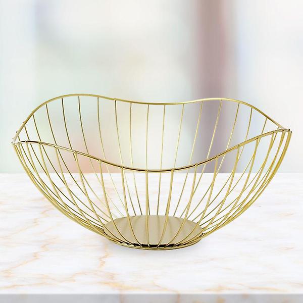  모던포인트 철제 바구니 웨이브 골드 와이어바스켓