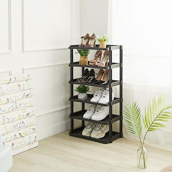  플라스틱 조립식 코너 틈새 신발장 슈즈랙 더블 6단