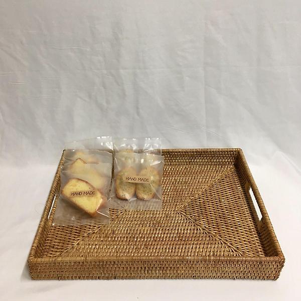  라탄 바구니 라탄 직사각 트레이 小
