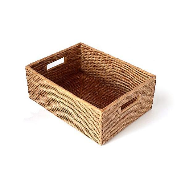  미얀마 천연 라탄 직사각 바구니 미디움 M BK035