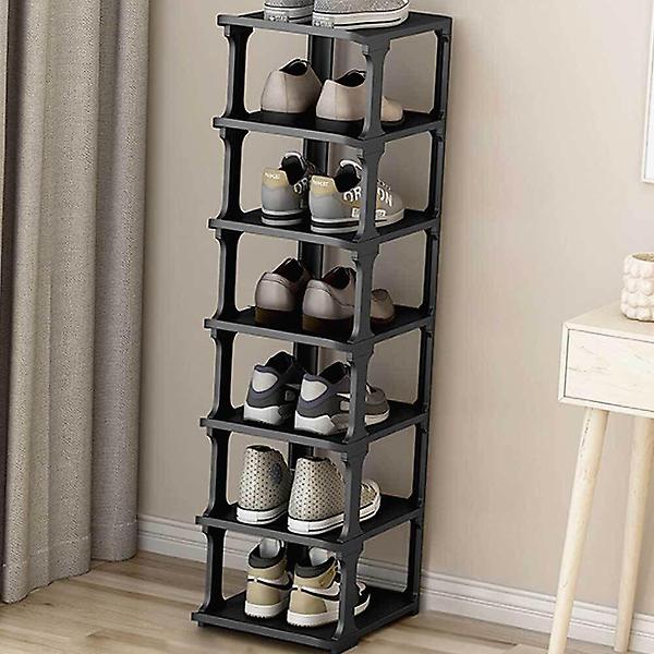  신발 정리대 블랙 7단 좁은 신발정리선반