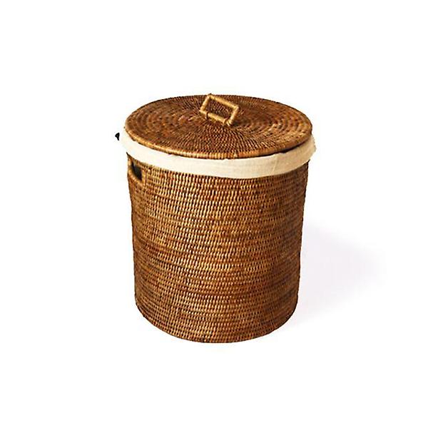  인테리어 수납 라탄 원형 세탁 바구니 S