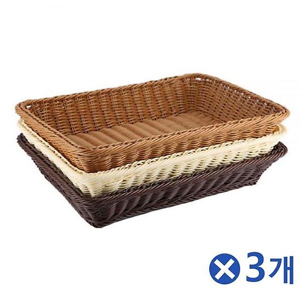  PP 인조라탄 사각바구니-소(19.5X29.4cm) x3개