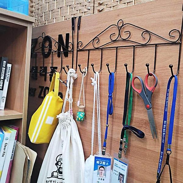  문걸이 도어행거 브라운 7구 문옷걸이 도어후크