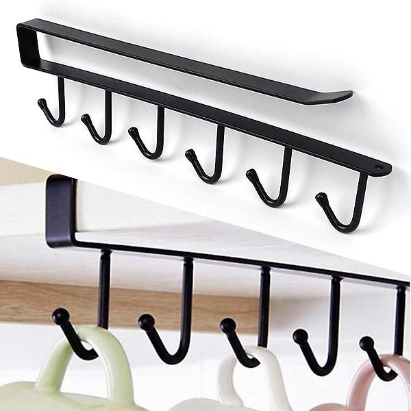  선반 후크고리 6구 블랙 틈새 걸이 주방 옷장 진열