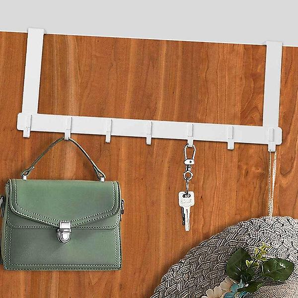  7구 도어 후크 46x18cm 화이트 긴도어행거 옷걸이