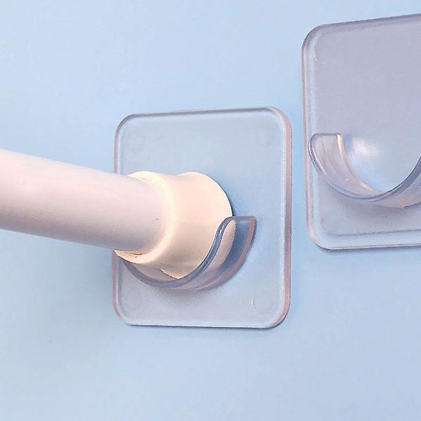  접착식 커튼봉 걸이 무타공 수건걸이후크 투명 2P