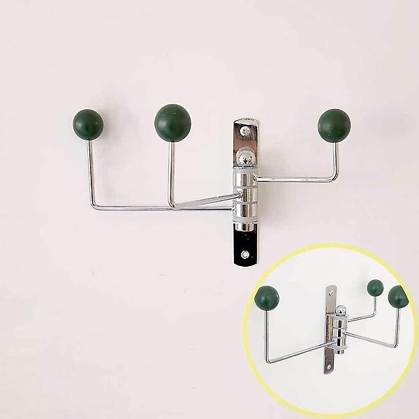  고정 행거 옷방 회전형 3구 우드행거 그린 벽 옷걸이