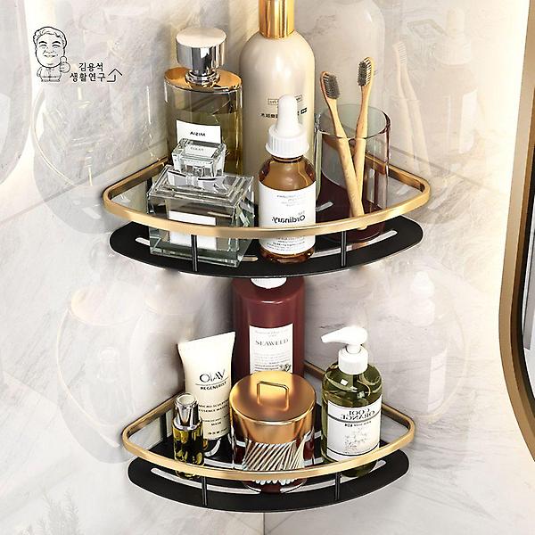  무타공 럭셔리골드 욕실코너선반 물빠짐 수납장