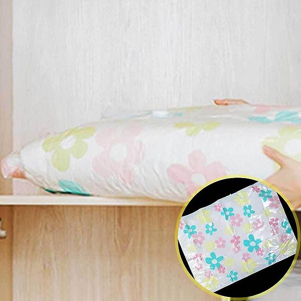  진공 백 이불 압축 지퍼 팩 꽃무늬 이사물건보관 대형