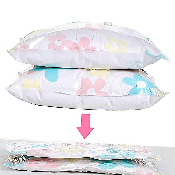  진공 압축 팩 꽃무늬 중형 비닐 이불 자취