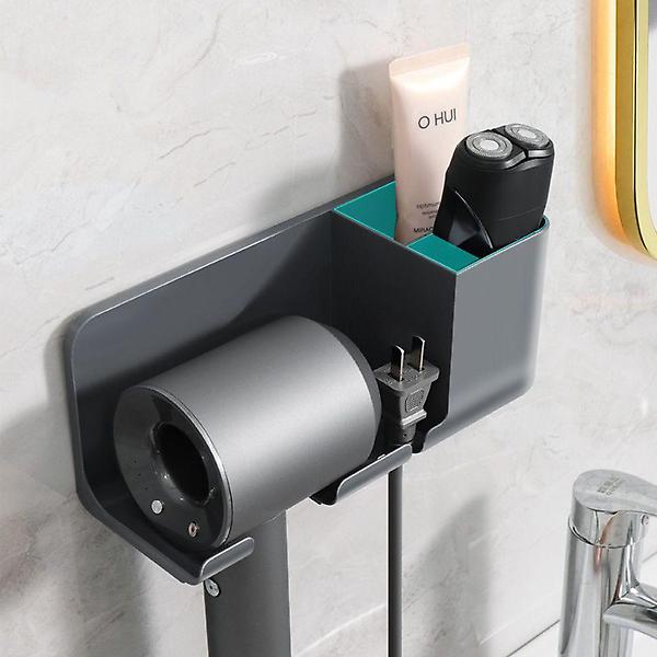  드라이기 거치대 모던 무타공 투포켓 수납 스탠드