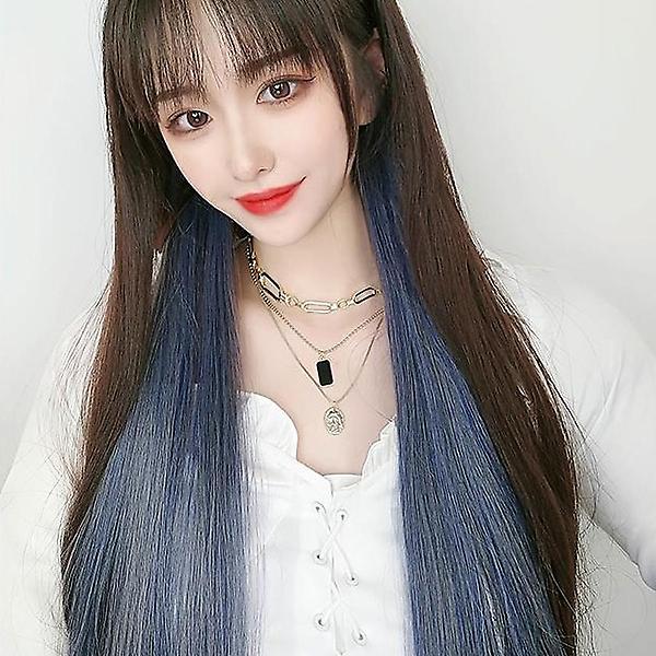  [언니네 가발] 그라데이션 브릿지 헤어피스 5p세트(애쉬블루)