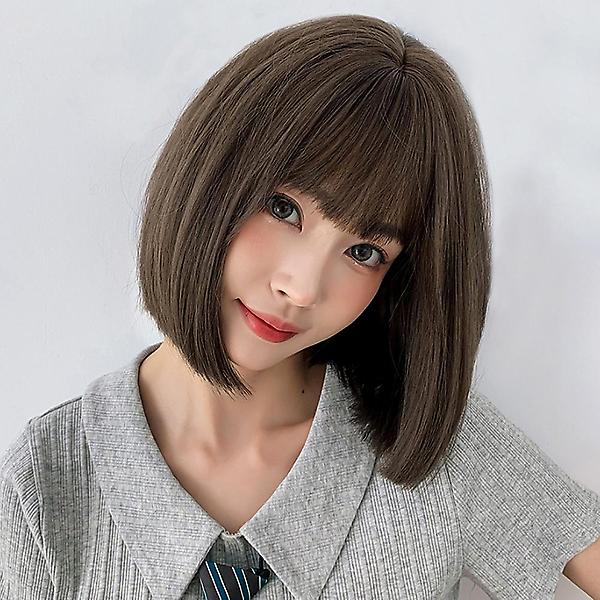  [언니네 가발] 일자컷 단발 통가발(올리브브라운)
