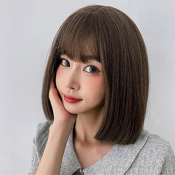  [언니네 가발] 일자컷 단발 통가발(올리브브라운)