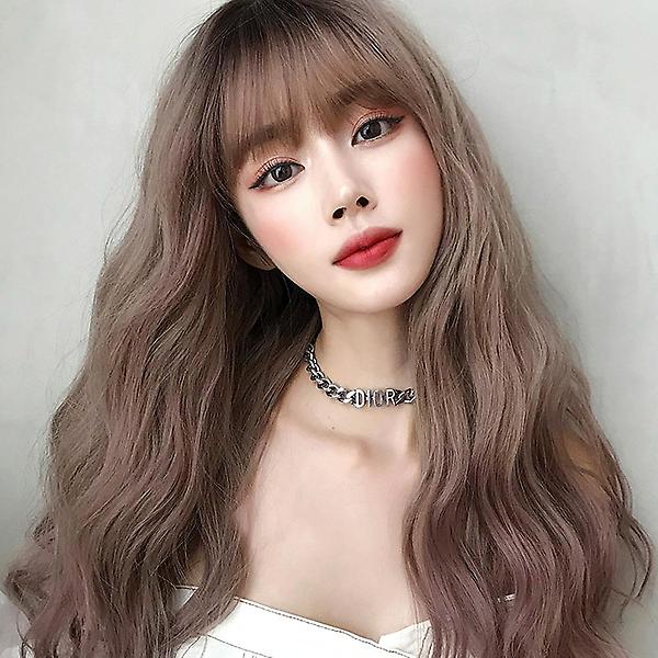  [언니네 가발] 물결펌 긴머리 통가발(애쉬핑크)