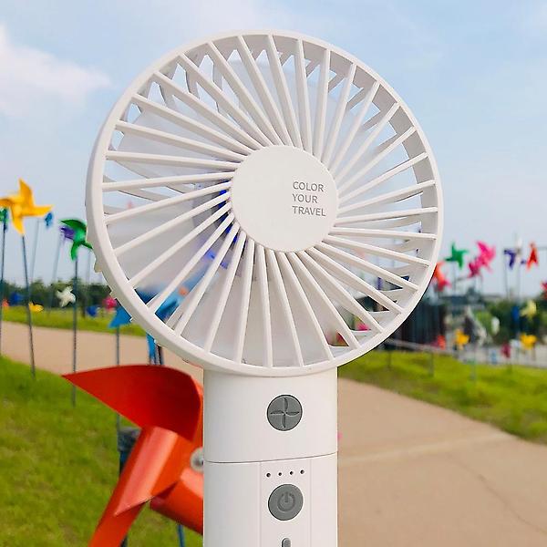  키코 무선선풍기 1+1 화이트 LED 휴대용선풍기 탁상용