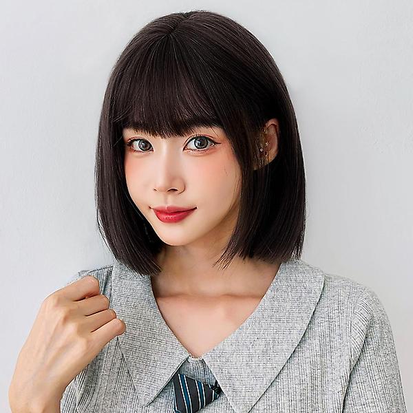 [언니네 가발] 일자컷 단발 통가발(다크브라운)
