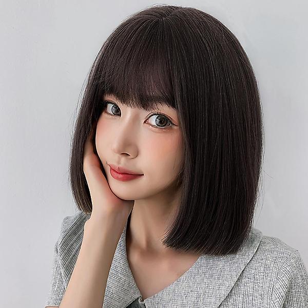  [언니네 가발] 일자컷 단발 통가발(다크브라운)