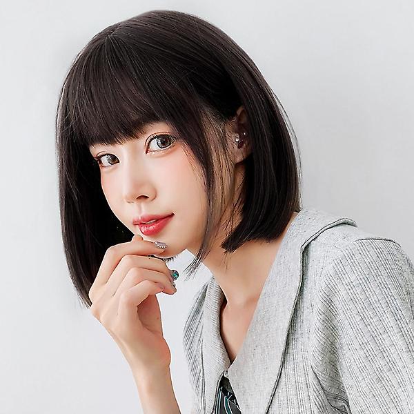  [언니네 가발] 일자컷 단발 통가발(다크브라운)