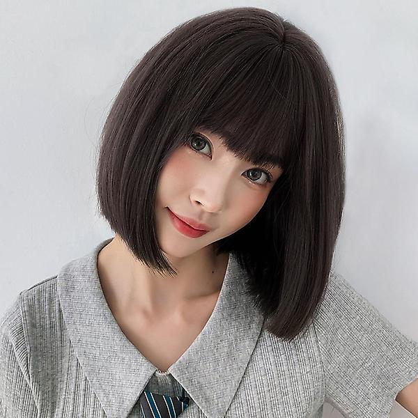  [언니네 가발] 일자컷 단발 통가발(다크브라운)