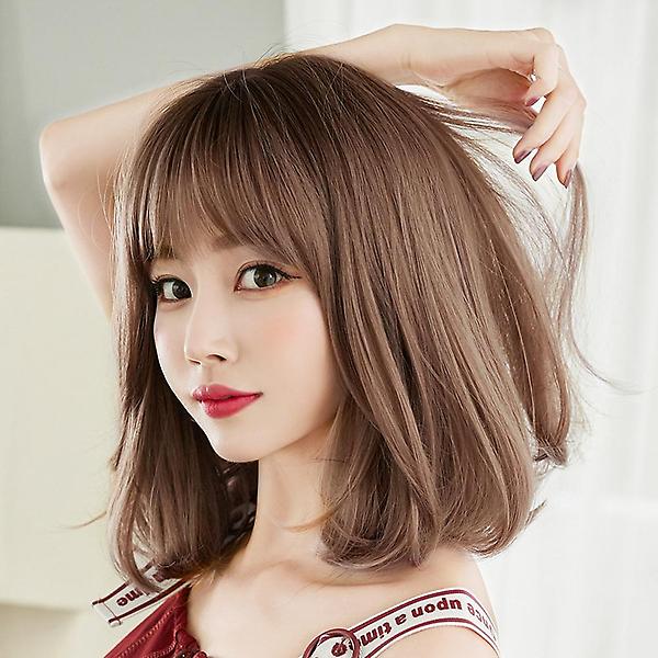  [언니네 가발] C컬 중단발 통가발(애쉬핑크브라운)