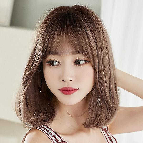  [언니네 가발] C컬 중단발 통가발(애쉬핑크브라운)