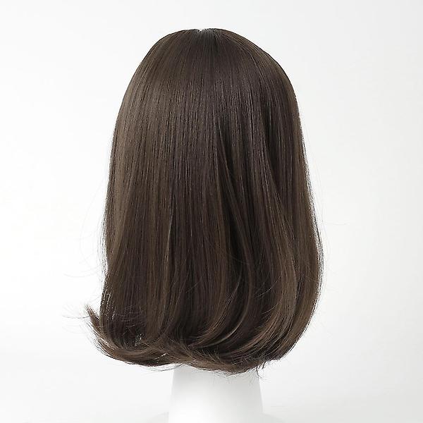  [언니네 가발] C컬 중단발 통가발(매트브라운)