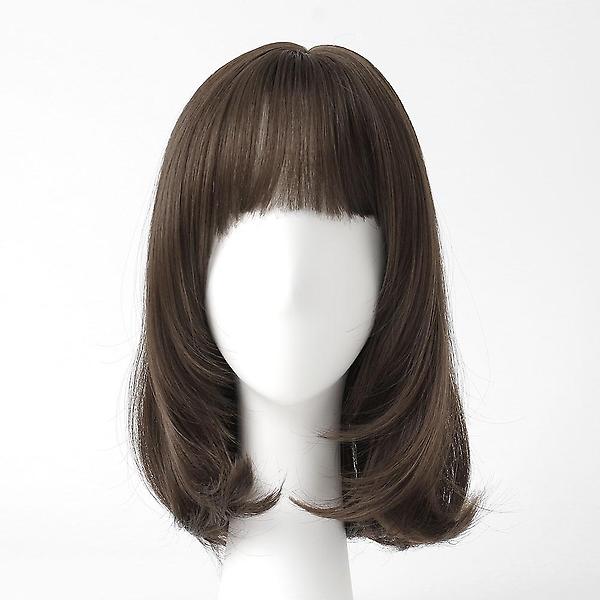  [언니네 가발] C컬 중단발 통가발(매트브라운)