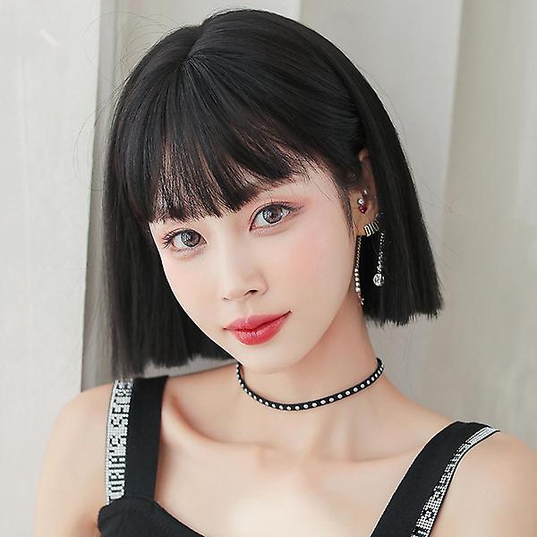  [언니네 가발] 시크 칼단발 통가발(내추럴블랙)