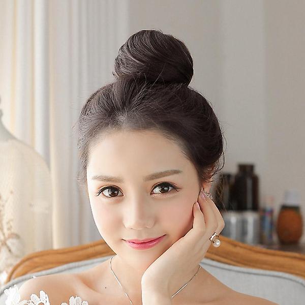  [언니네 가발] 똥머리 헤어망 가발(브라운)