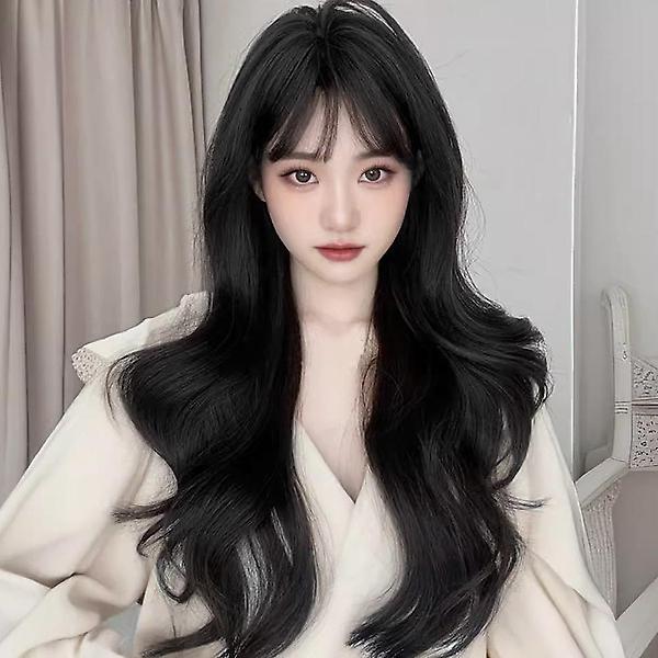  [언니네 가발] 내추럴 웨이브 긴머리 통가발(블랙)