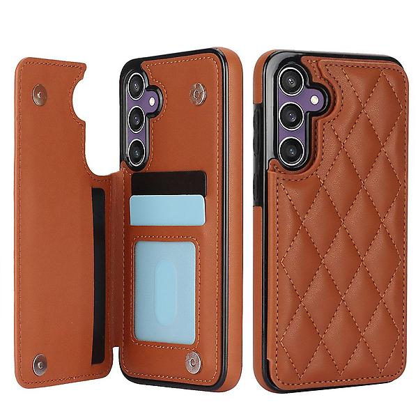  갤럭시 S24 케이스 버튼 스티치 카드수납 레더