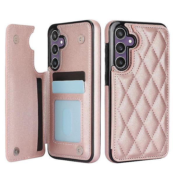  갤럭시 S24 플러스 케이스 버튼 스티치 카드수납 레더