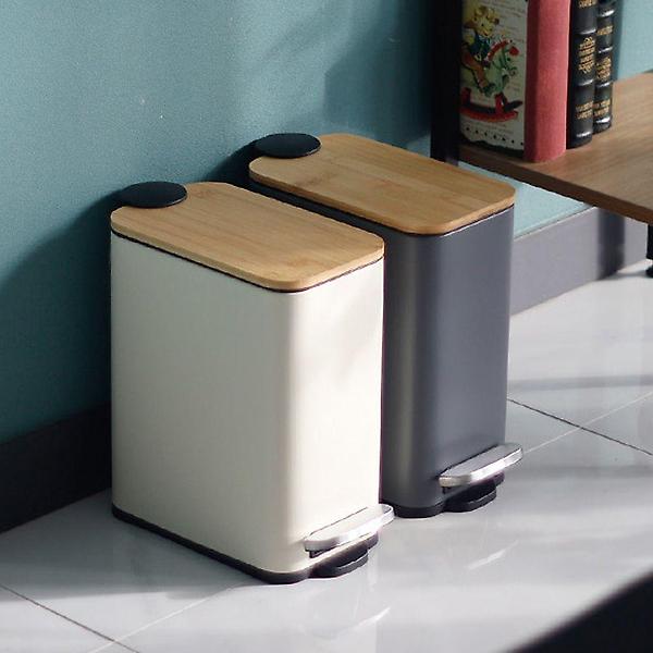  사각 저소음 페달 휴지통 5L 거실 주방 작은 쓰레기통