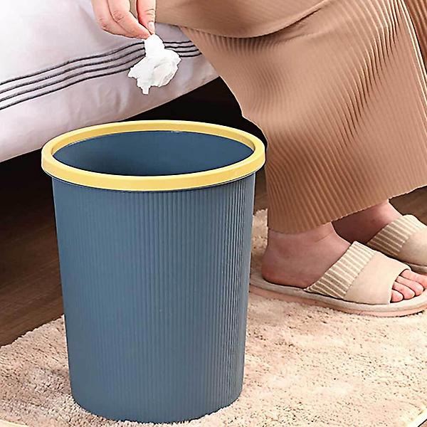  대형 오픈 스트라이프 네이비 원형 휴지통